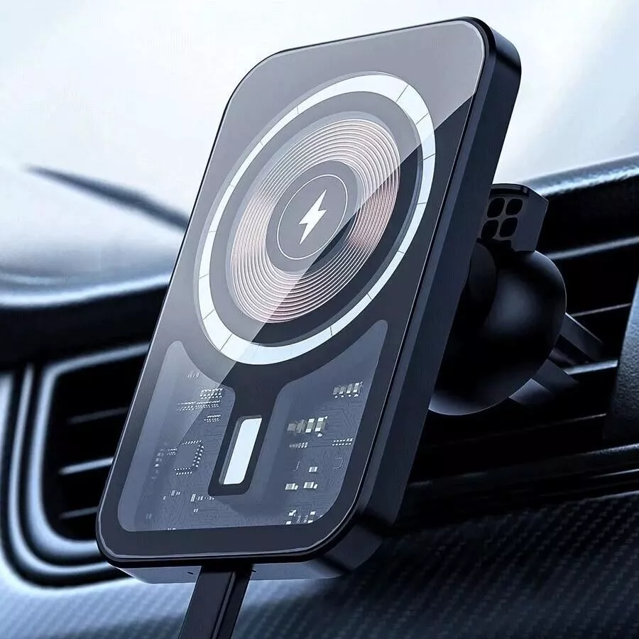 15W Fast Charging Magnetic Wireless Car Charger with Phone Holder for iPhone 12, 13, 14 Pro Max Series