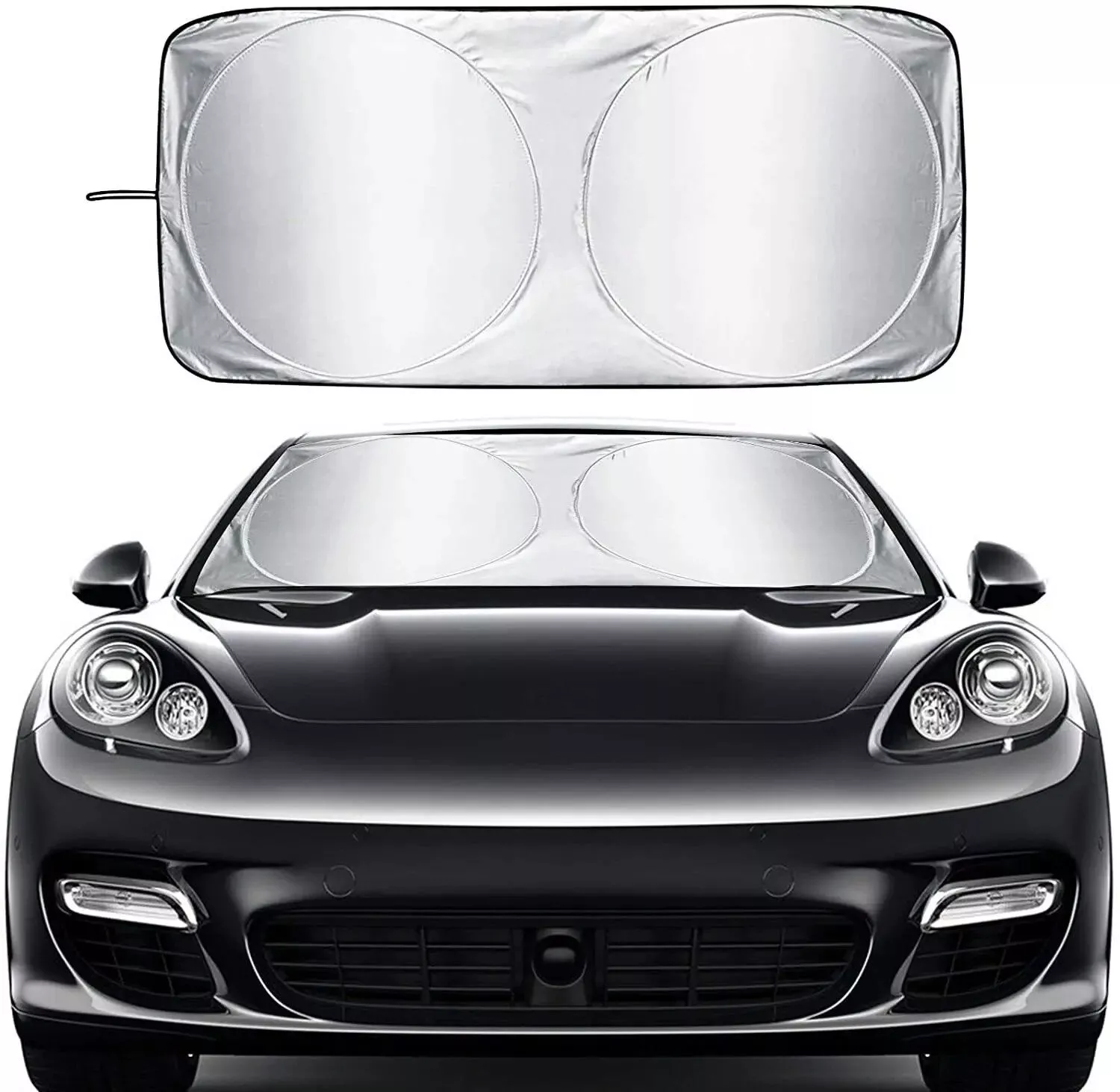 Compact Silver-Coated Car Sunshade Compact Silver-Coated Car Sunshade