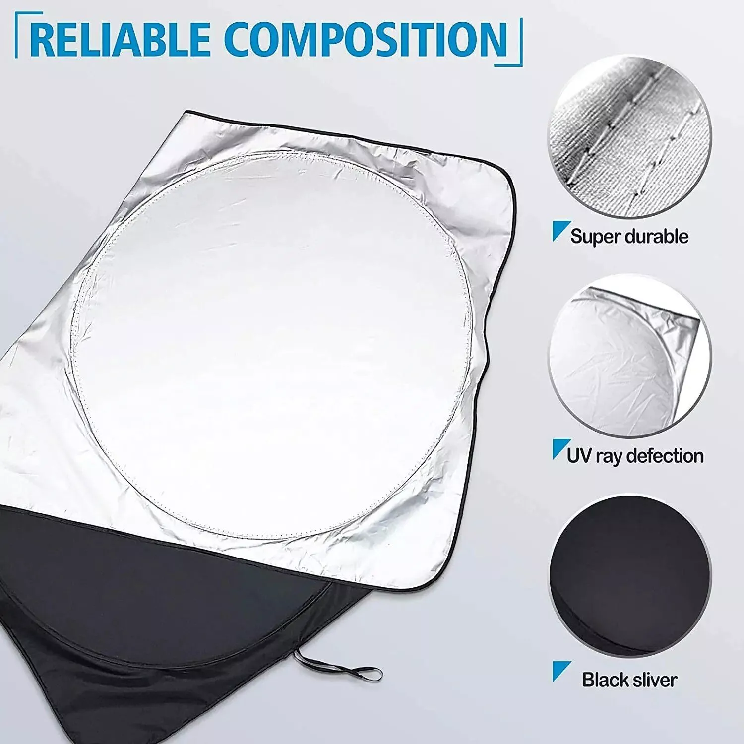 Compact Silver-Coated Car Sunshade Compact Silver-Coated Car Sunshade