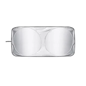 Compact Silver-Coated Car Sunshade – UV Heat Shield & Windscreen Protector