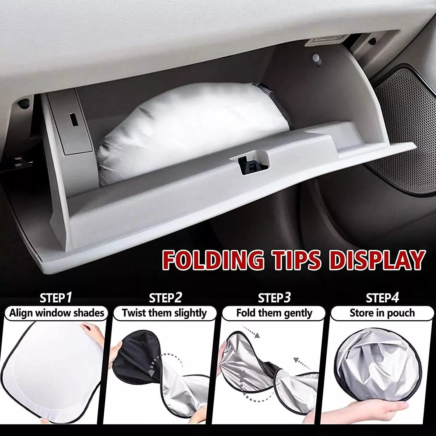 Compact Silver-Coated Car Sunshade Compact Silver-Coated Car Sunshade