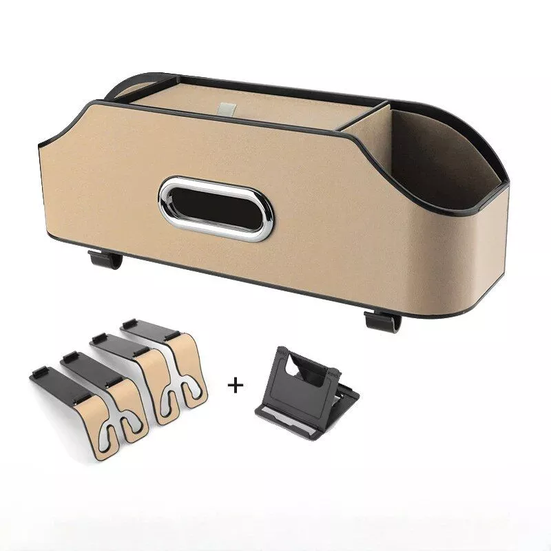Leather Car Storage Box with Tissue Holder Leather Car Storage Box with Tissue Holder