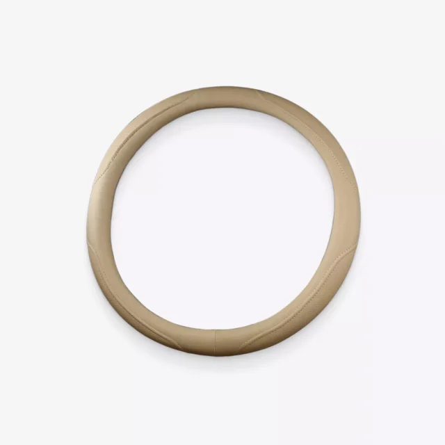 Beige Polyurethane Leather Steering Wheel Wrap