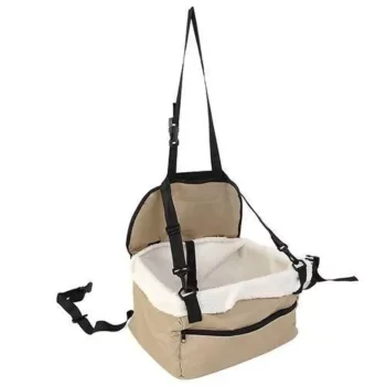 Luxury Portable Pet Booster Car Seat with Safety Leash and Storage Compartment