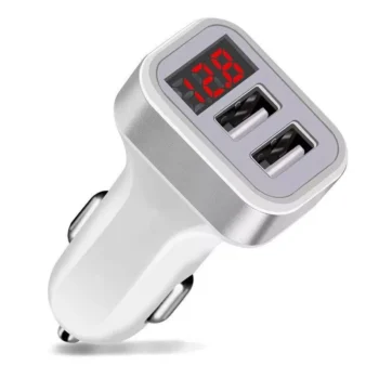 Universal Dual USB Car Charger with LED Display