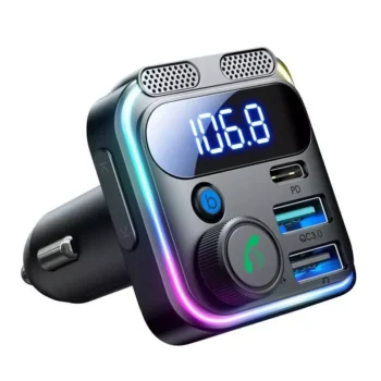 BT 5.3 FM Transmitter – 48W PD & QC3.0 Car Charger & Hands-Free Calling