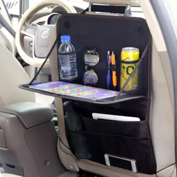 Universal Car Seat Back Organizer with Foldable Dining Tray