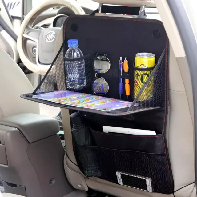 Universal Car Seat Back Organizer with Foldable Dining Tray