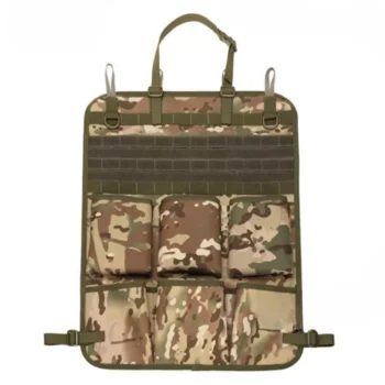 Multifunctional Camo Car Seat Back Organizer – Tactical Storage Bag with MOLLE System