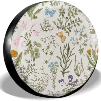 Charming Floral Backup Camera Tire Cover for SUV, Jeep, RV – Weatherproof Polyester Accessory