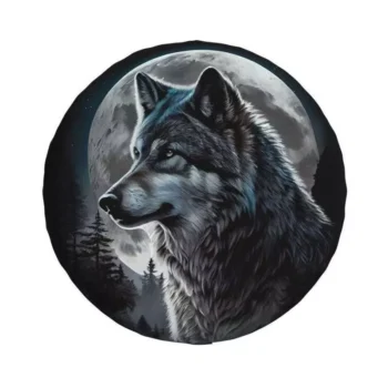 Wild Spirit Wolf Tire Cover – Custom Protector for 4×4, Trailer, RV Wheels