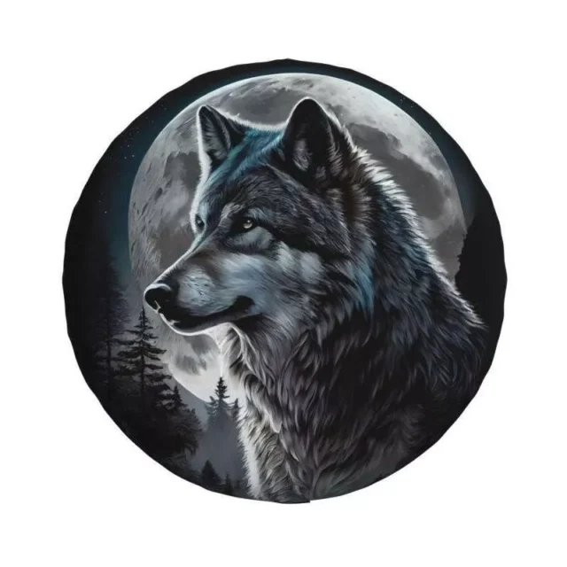 Wild Spirit Wolf Tire Cover – Custom Protector for 4×4, Trailer, RV Wheels