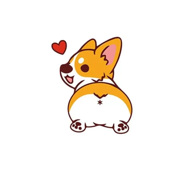 Cheerful Corgi Dog PVC Car Sticker – Creative & Rainproof Vehicle Decal