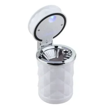 LED-Lit Portable Car Ashtray with Smoke Extractor