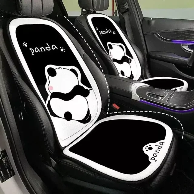 Warm Panda Plush Car Seat Cushion – Universal Fit for Autumn & Winter