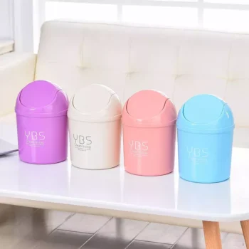 Compact Rolling Lid Mini Trash Bin – Portable Garbage Can for Car & Desk