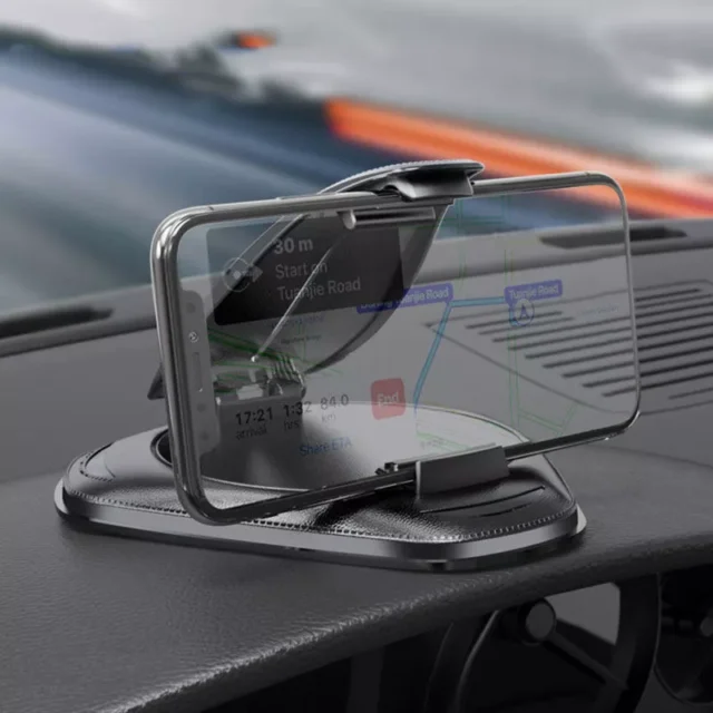 Universal Dashboard & Armrest Car Phone Mount – Sleek Black ABS Holder