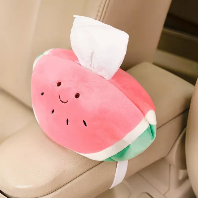Plush Cartoon Tissue Holder for Car – Armrest & Seat Back Hanging Storage Napkin Box